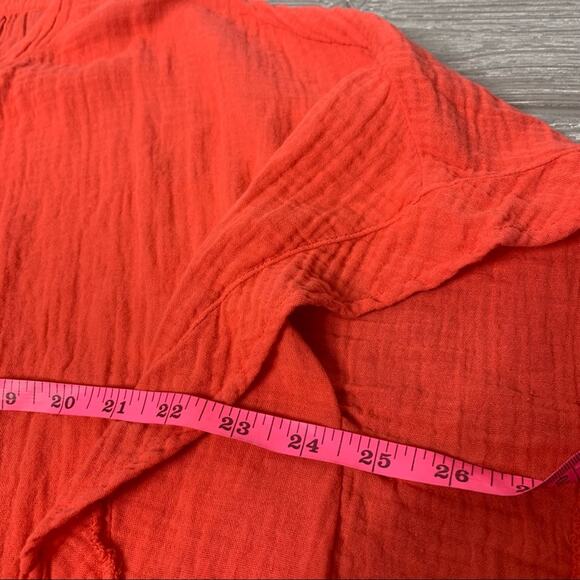 Xirena the Roxy cotton gauze lace up caftan sleeve top sz S oversized - Picture 5 of 8